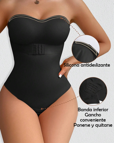 Faja moldeadora de una pieza sin costuras con broches en la entrepierna