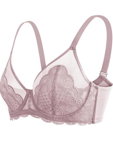 Sujetador sexy de encaje transparente de malla