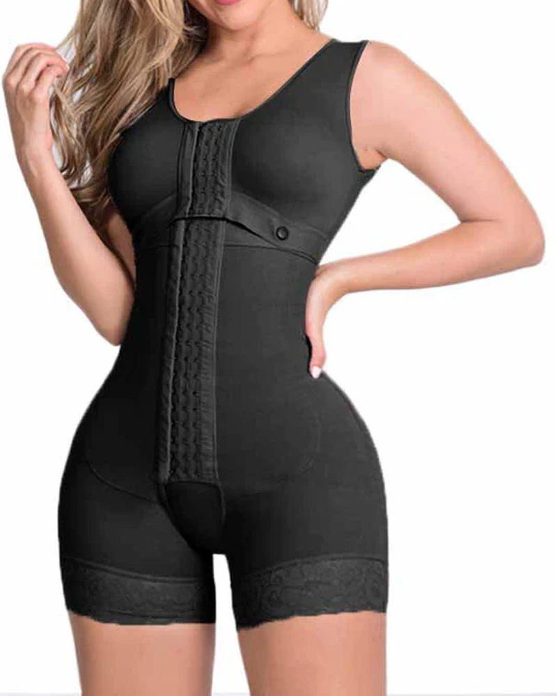 Fajas de alta compresión con cierre frontal de gancho y ojo, sujetador ajustable, mono adelgazante