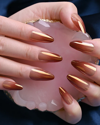 Manicura usable Aurora Degradada Dorada