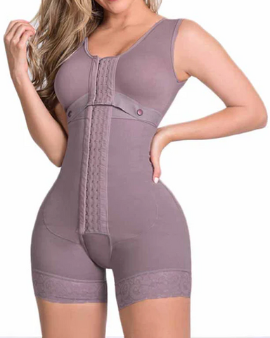 Fajas de alta compresión con cierre frontal de gancho y ojo, sujetador ajustable, mono adelgazante