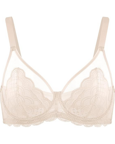 Sujetador sexy de encaje transparente de malla