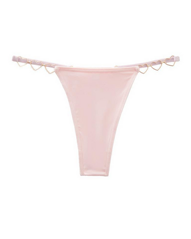 Ropa interior cómoda de talle bajo con adornos metálicos en forma de corazón