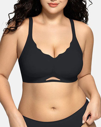 Sujetador sin costuras de malla transparente para mujer