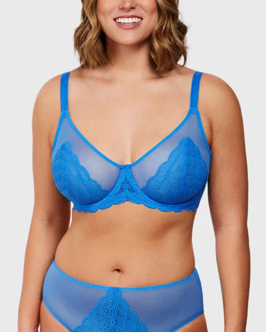 Sujetador sexy de encaje transparente de malla