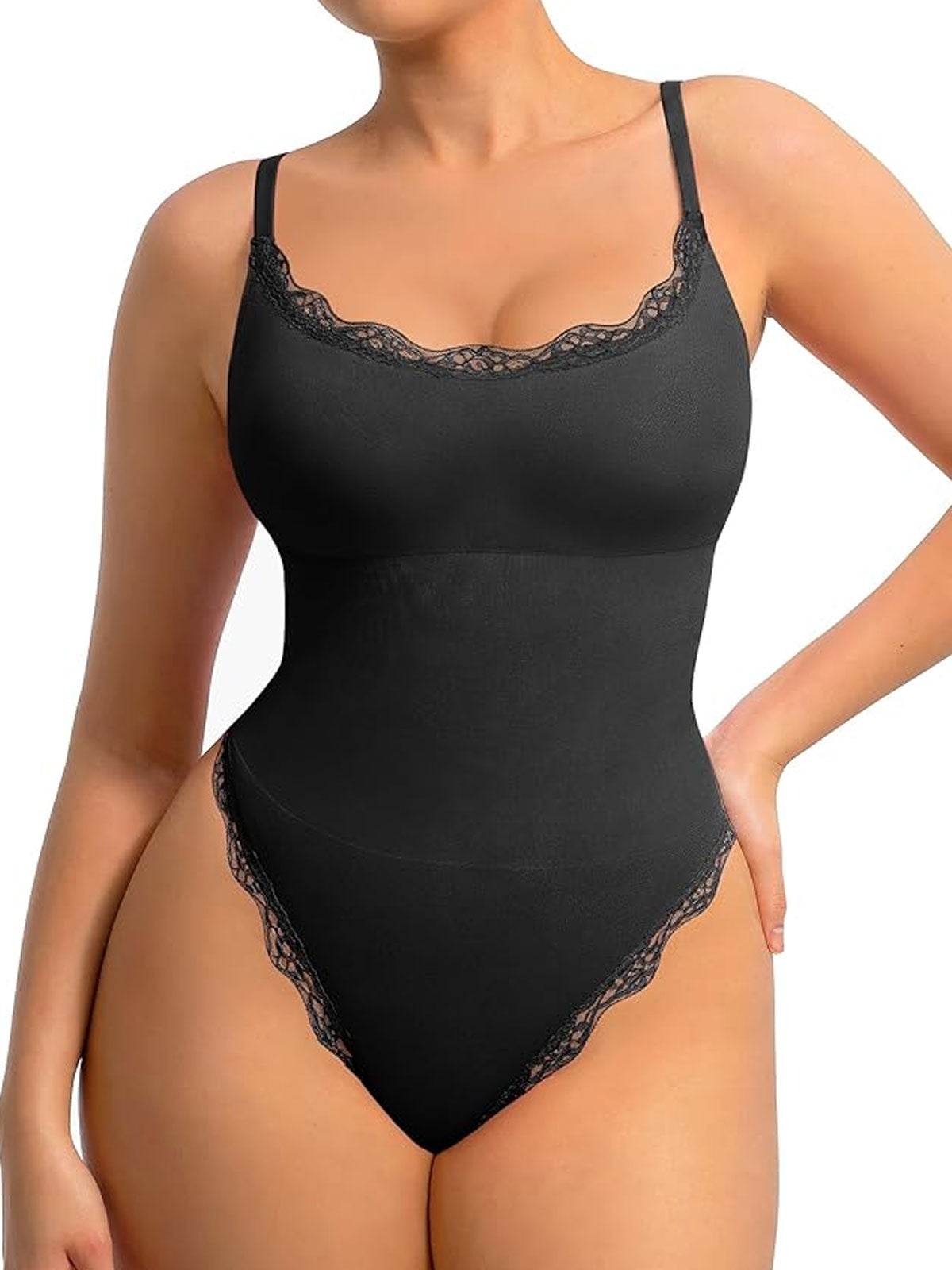 Body tipo camisola con control de abdomen y tirantes finos ajustables