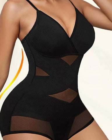 Corsé de control de abdomen de malla cruzada