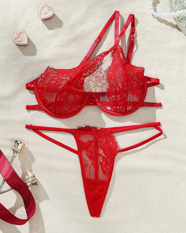 Conjunto de lencería sexy con detalles de encaje