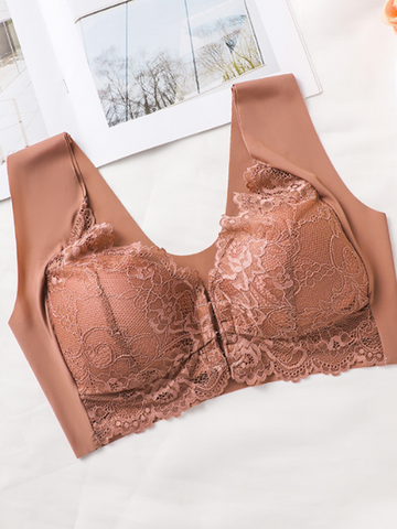 Elegante sujetador push up sin aros con cierre frontal de encaje