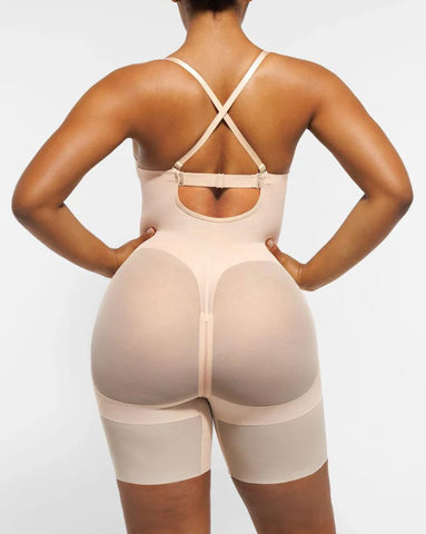 Faja moldeadora de abdomen con escote en V y sujetador