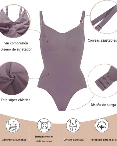 Mono ajustado con realce de cadera y tanga triangular, prenda moldeadora sin costuras (preventa)