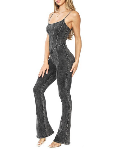 Mono con tirantes de tela lavada