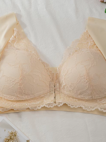 Elegante sujetador push up sin aros con cierre frontal de encaje