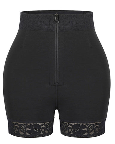 Pantalones de cintura alta con cremallera que levantan la cadera y controlan el abdomen